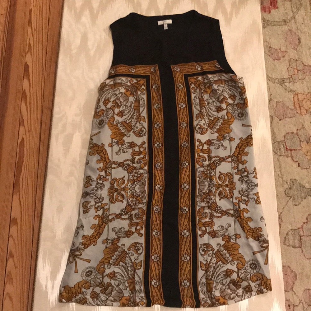 Silk Joie Black & Gold Paisley Dress